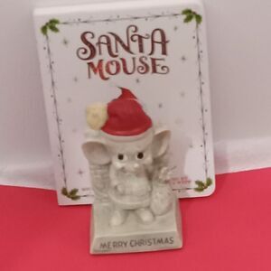 SANTA MOUSE Merry Christmas Bookend and Children's Board Book